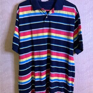 Saddlebred Blue and Red Striped Polo Shirt